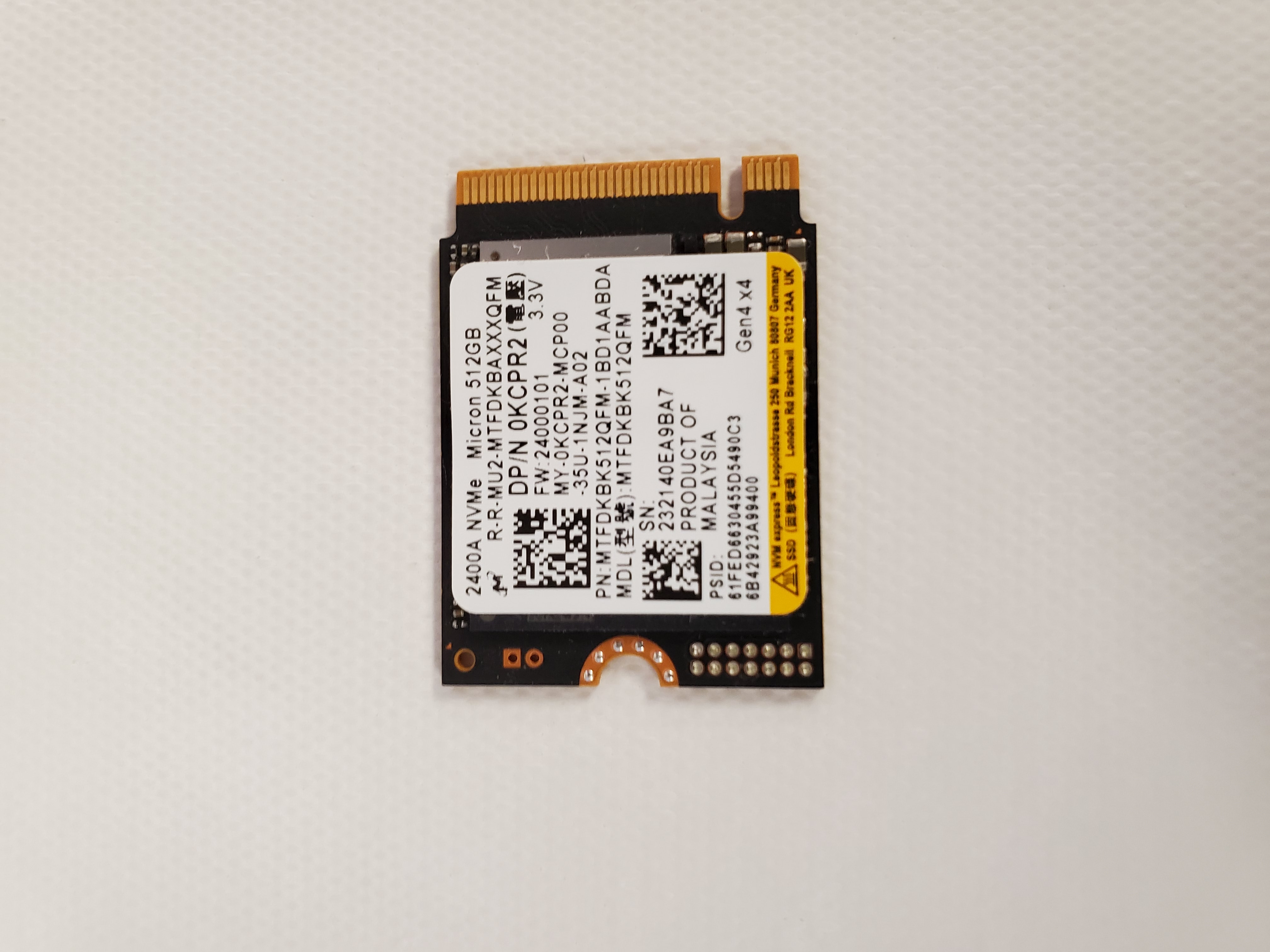Dell KCPR2 (Micron MTFDKBK512QFM) 512GB Solid State Drive