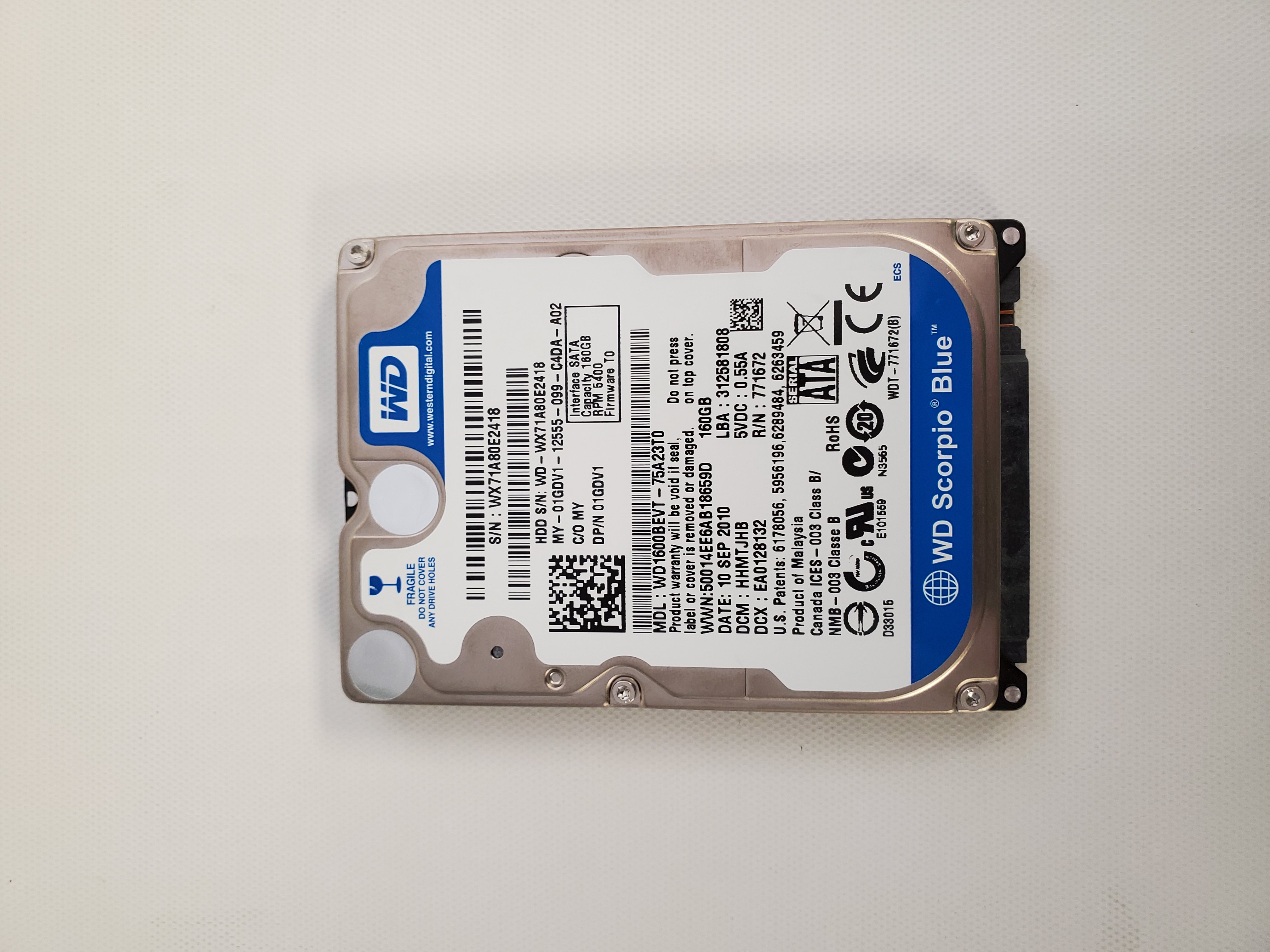 Dell 1GDV1 ( WD1600BEVT) 160GB Internal Hard Disk Drive