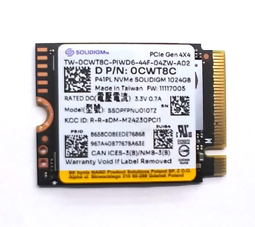 Dell CWT8C (Solidigm SSDPFPNU010TZ) 1TB Solid State Drive