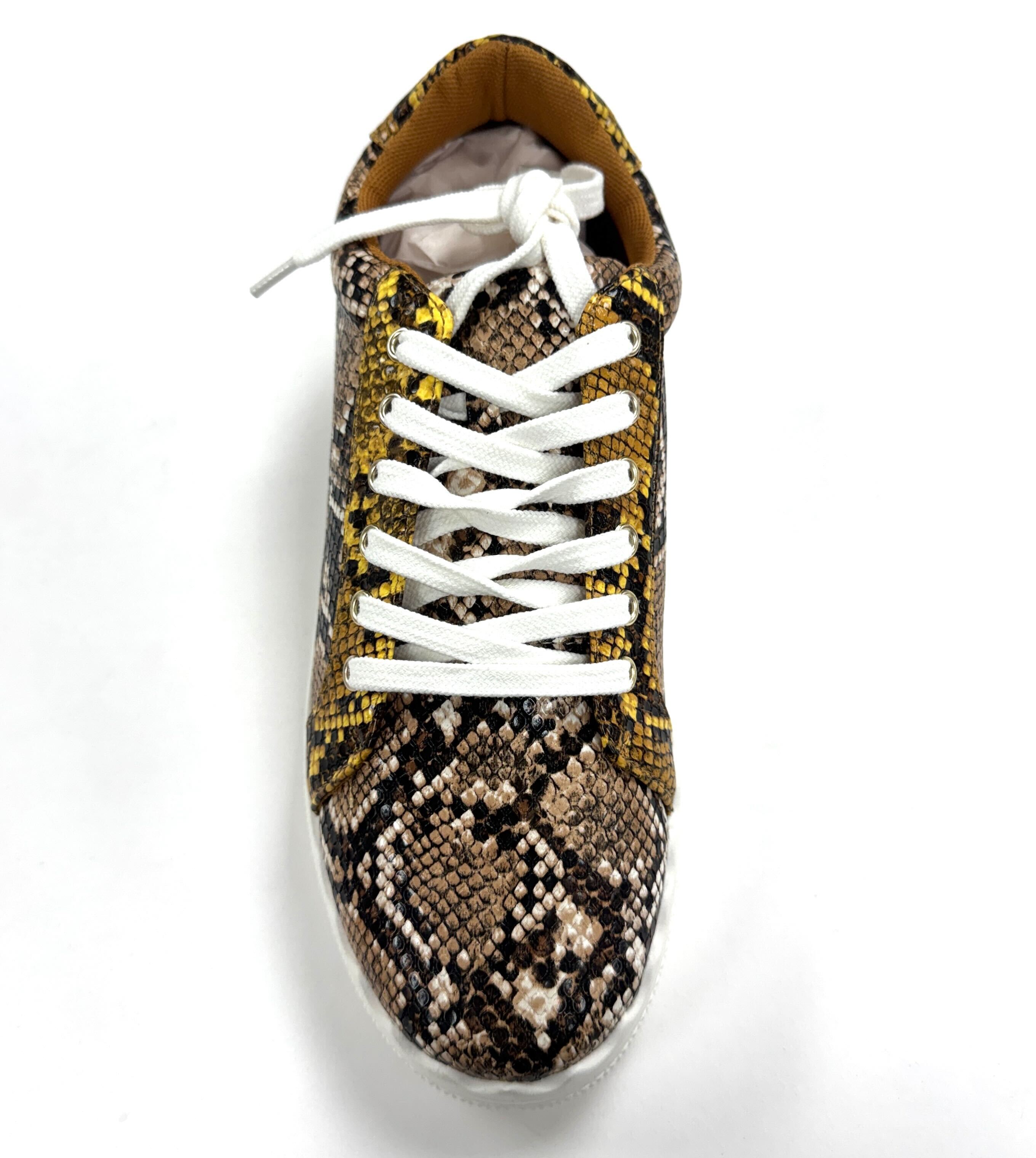 Lanie Casual Lace-up Sneakers For Women - Size 9 M - Ivory/ Yellow