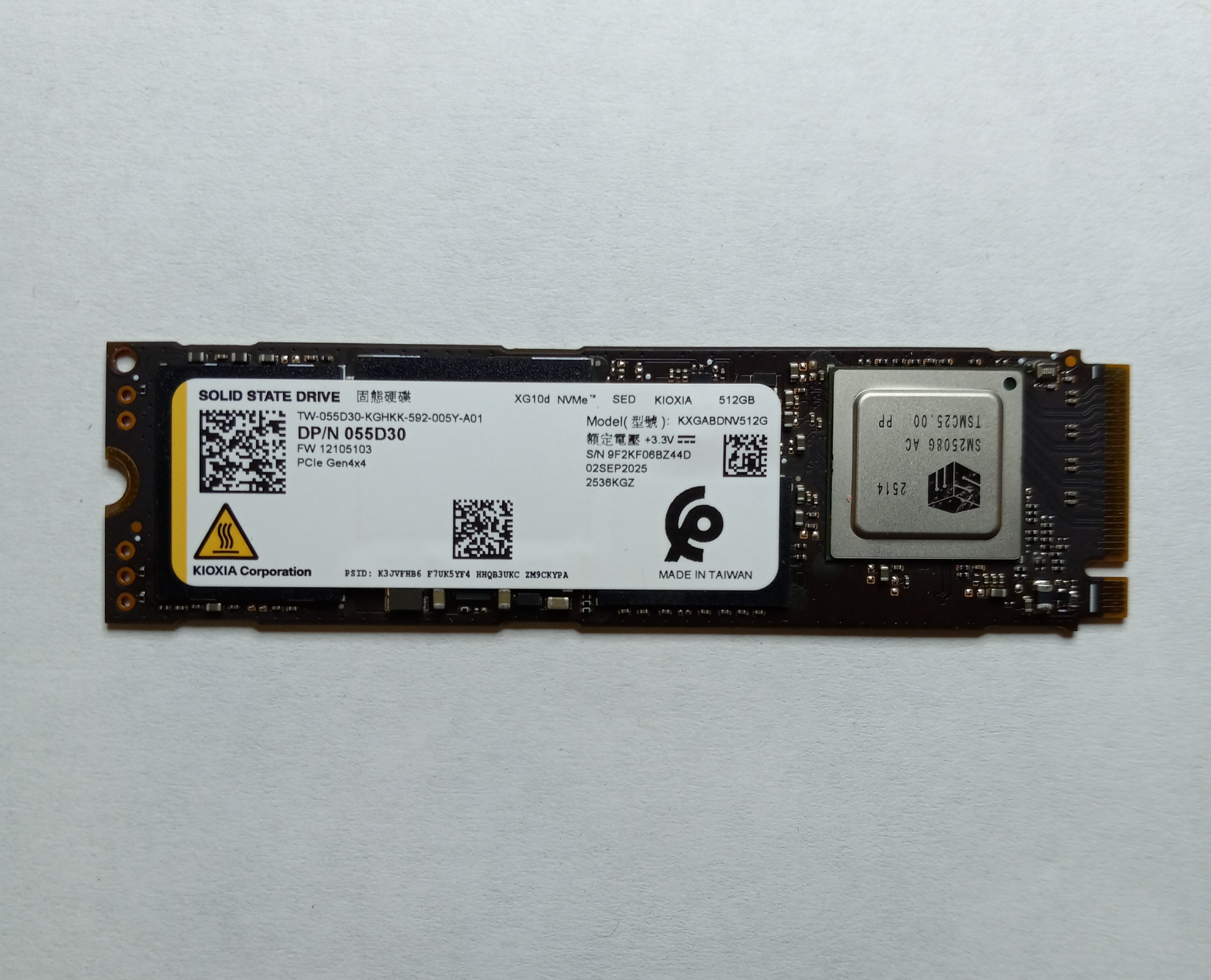 512GB Xg10d Pcie Gen4 X4 Nvme M.2 2280 Sed Ssd