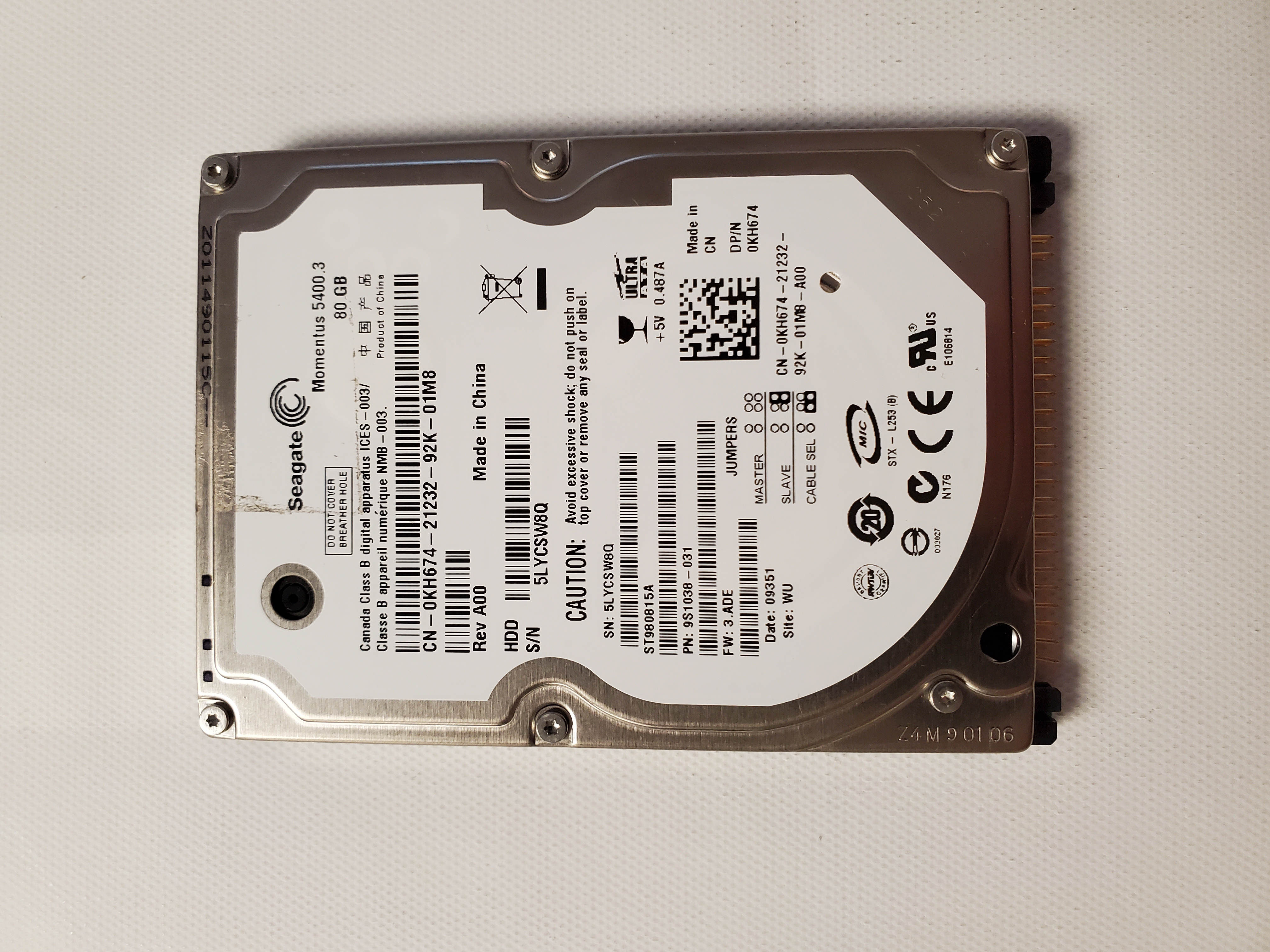 Dell KH674 80GB Hard Disk Drive