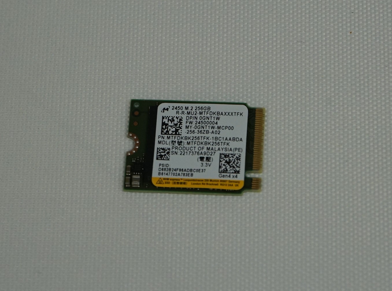 Dell GNT1W 256GB Solid State Drive