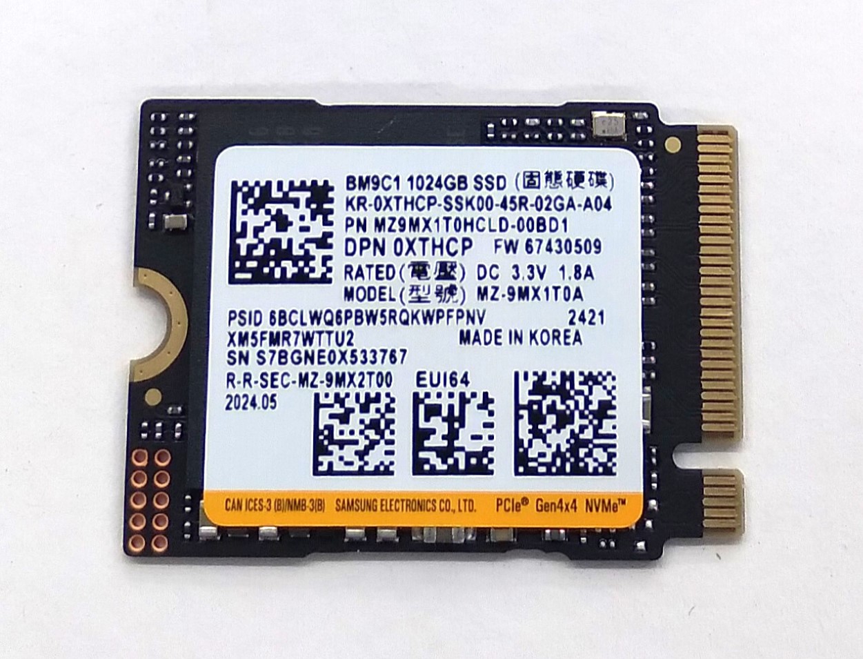 Dell BM9C1 XTHCP 1TB Solid State Drive