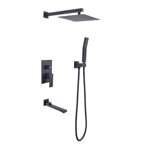 Shower System TH6203MB Luxury Rain Shower Head Combo Set with Tub