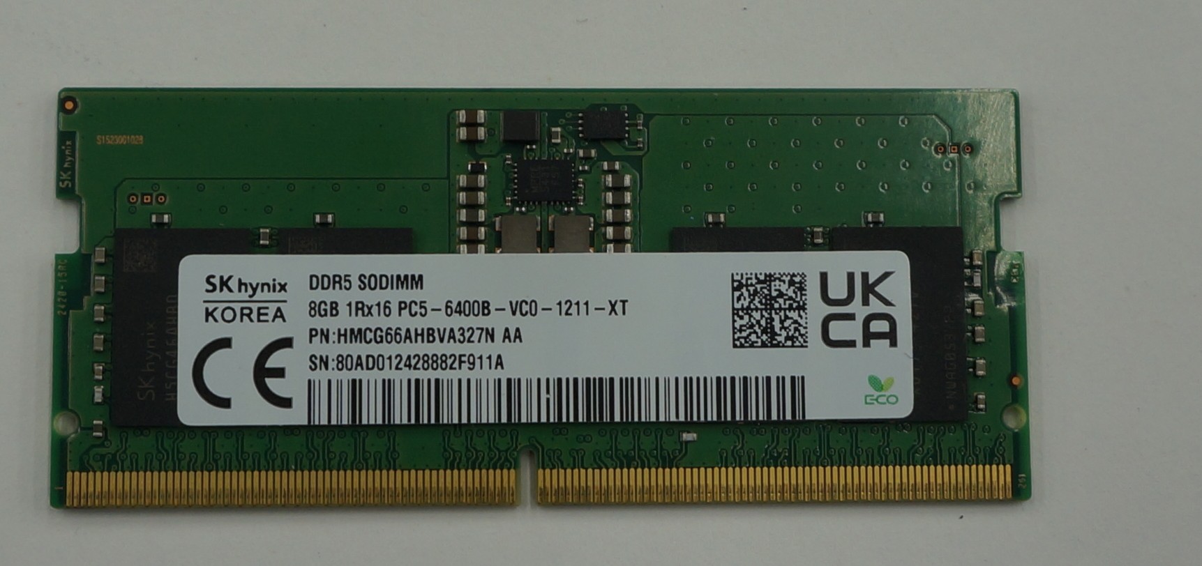 8GB 1rx16 Ddr5 6400mhz 1.1v 262-pin Cl52 So-dimm Memory Module
