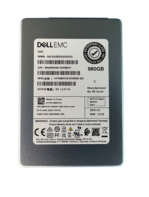 Seller photo of Dell 6NFDV (Hynix HFS960G3H2X069N) 512e TLC Hot Swap Solid