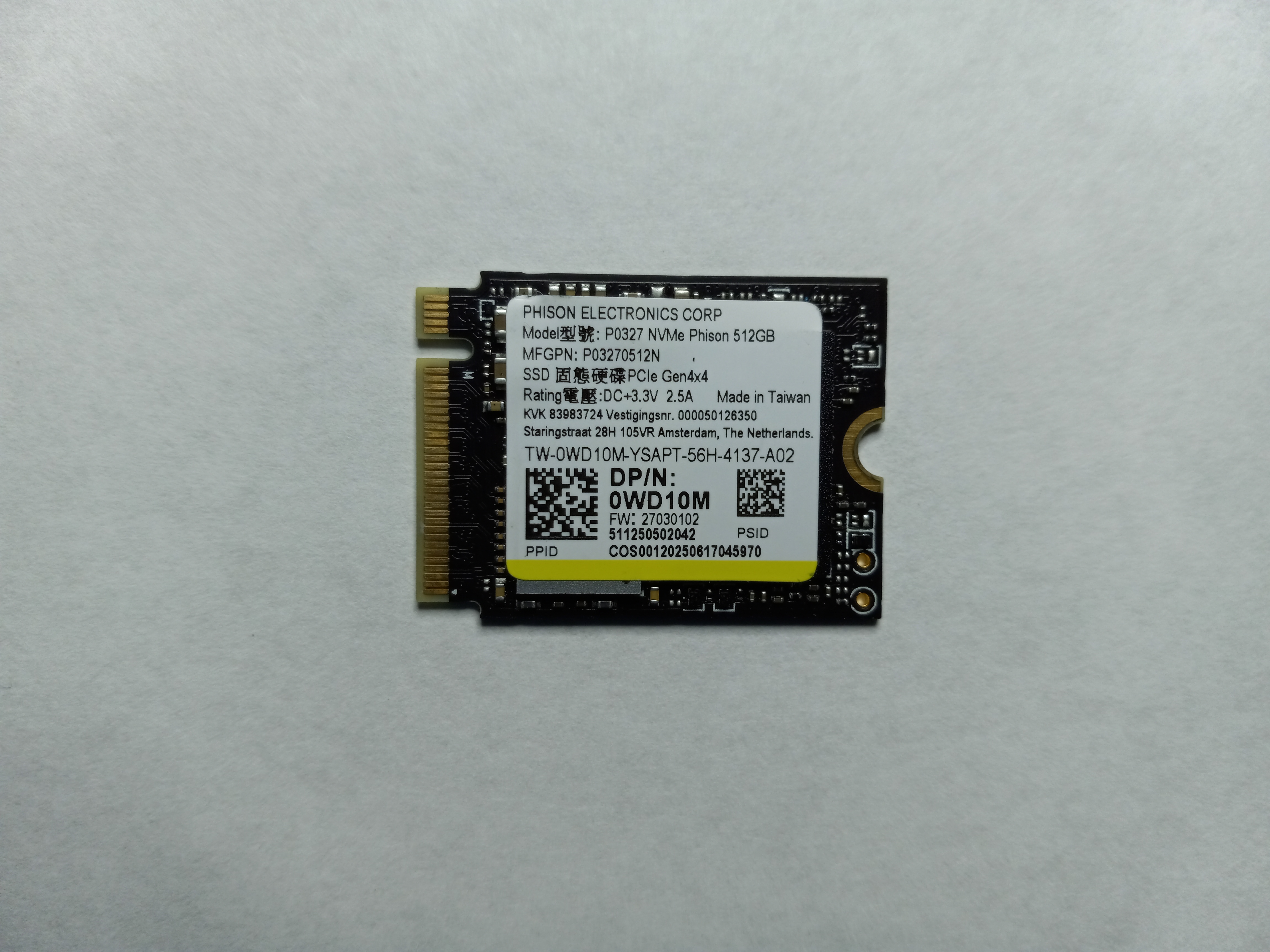 Dell P0237 Series WD10M Solid State Drive