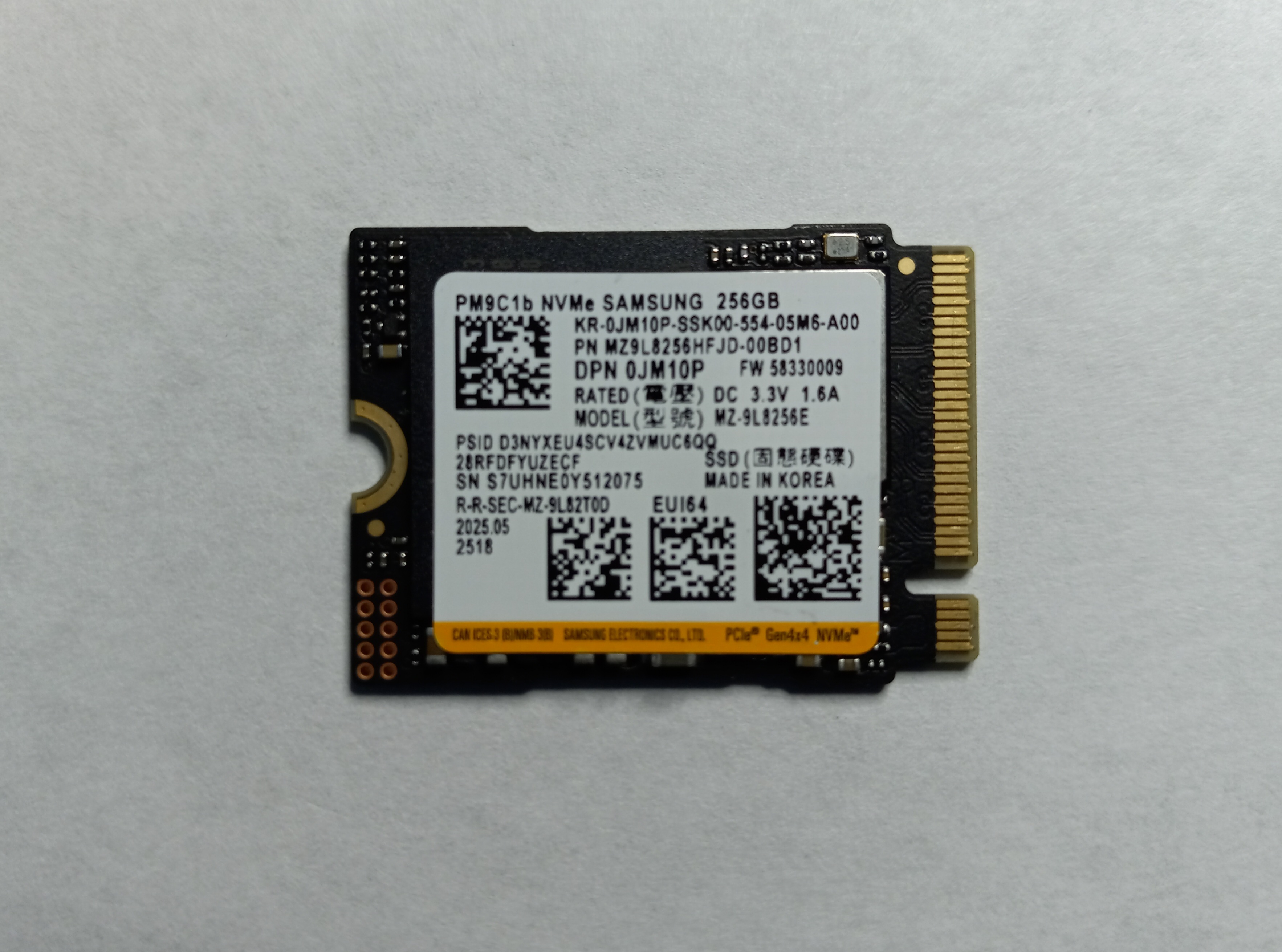 Dell JM10P PM9C1B Series 256GB Solid State Drive