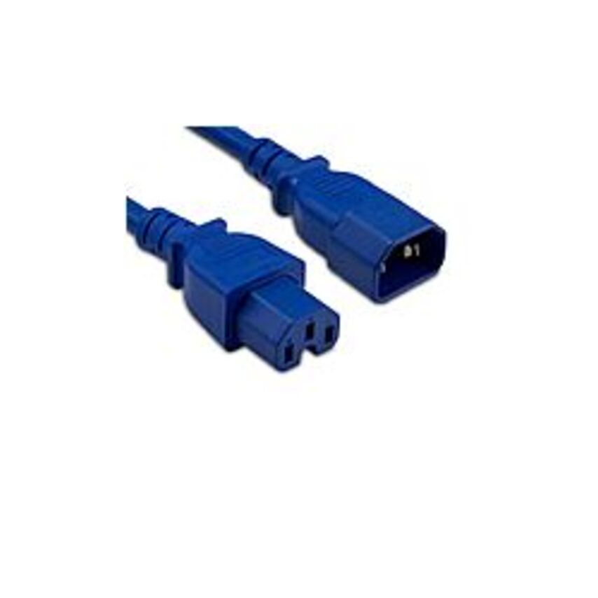 Enet C14 To C15 6Ft Black Power Extension Cord 14 Awg 15A Nema