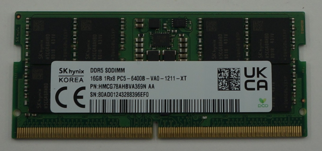Seller photo of 16GB 1rx8 Ddr5 6400mhz 262-pin So-dimm Memory Module
