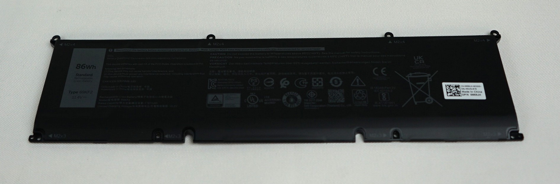 Dell M59JH 86 WattHour 6 Cell LithiumIon Laptop Battery