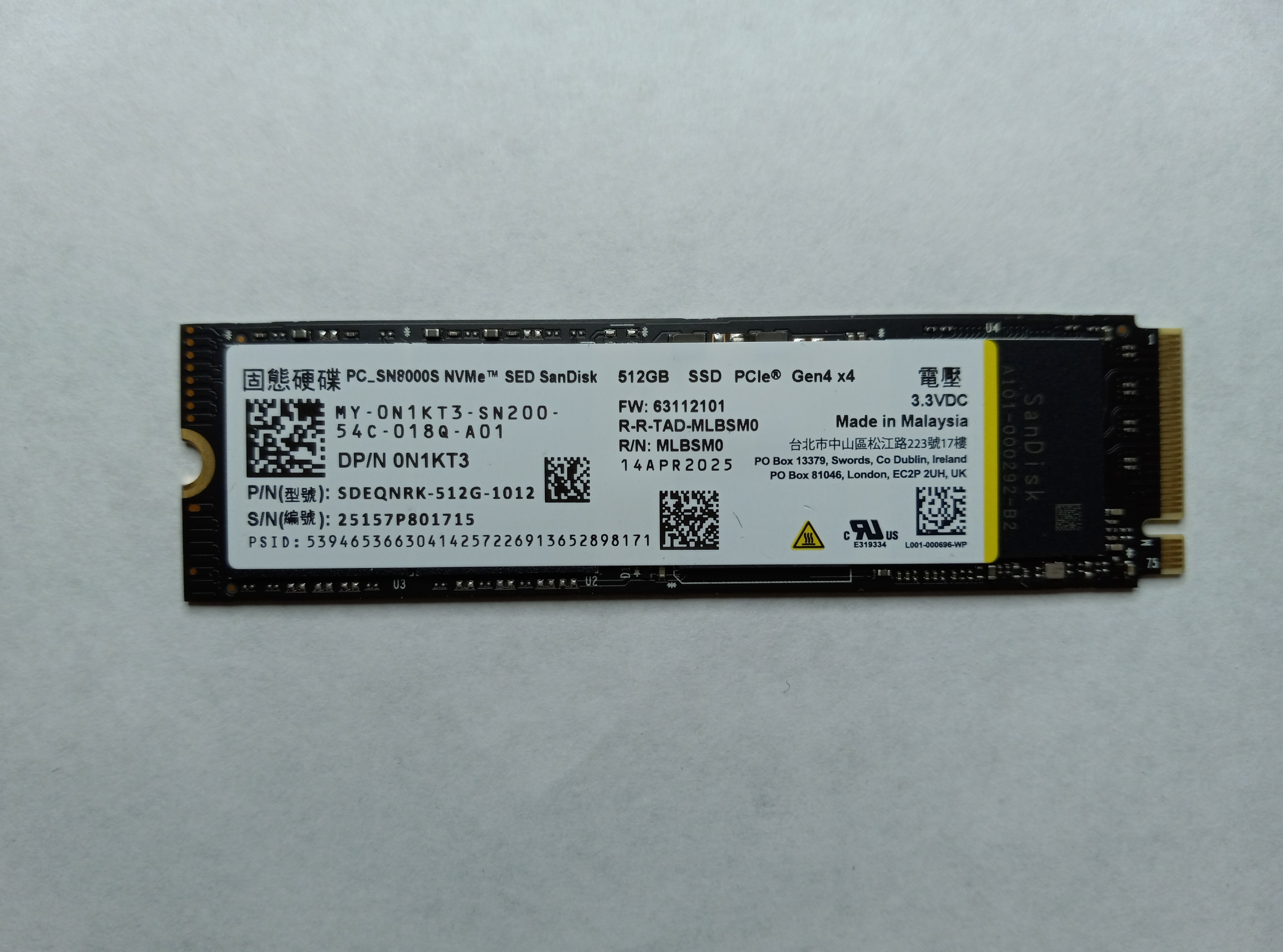 Dell N1KT3 (Sandisk SDEQNRK-512G-1012)
