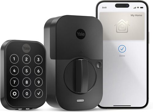 Yale Assure Lock 2 Plus with Apple Home Keys - Key Free – Entry – Deadbolt / Apple Home Key / Black Suede