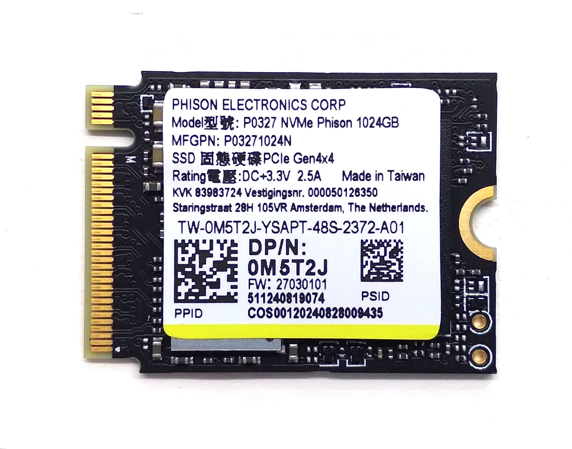Dell P0327 M5T2J 1 TB Solid State Drive