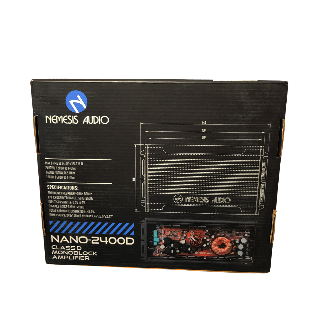 Nemesis Audio NANO-2400D 1-CH Monoblock 2400W Max @ 1-Ohm Class-D