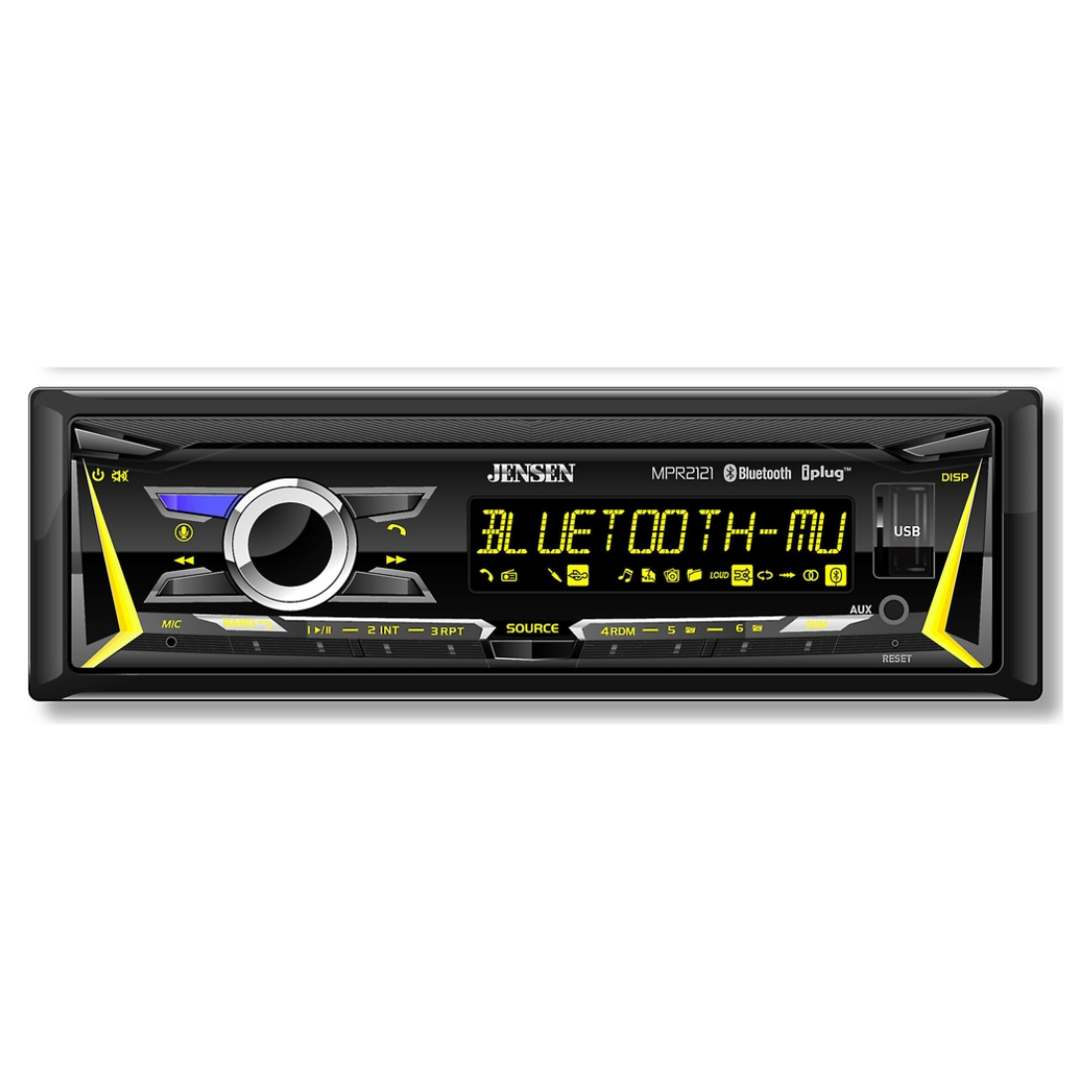 Jensen MPR2121 1-DIN In-Dash Mechless Bluetooth Digital Media