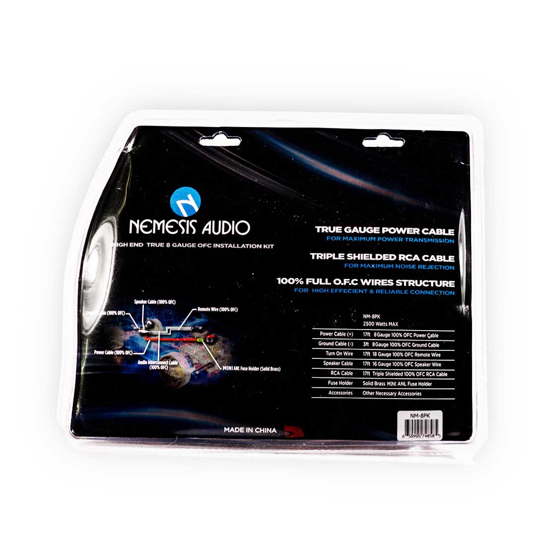 Nemesis Audio NM-8PK 2500W High End True 8 Gauge OFC Car Audio