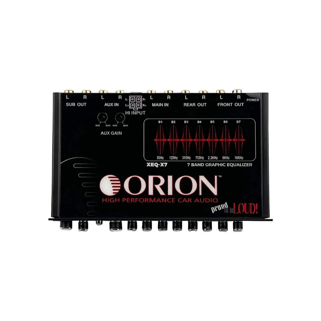 Orion XEQ-X7 7-Band Graphic Equalizer with Front AUX Input