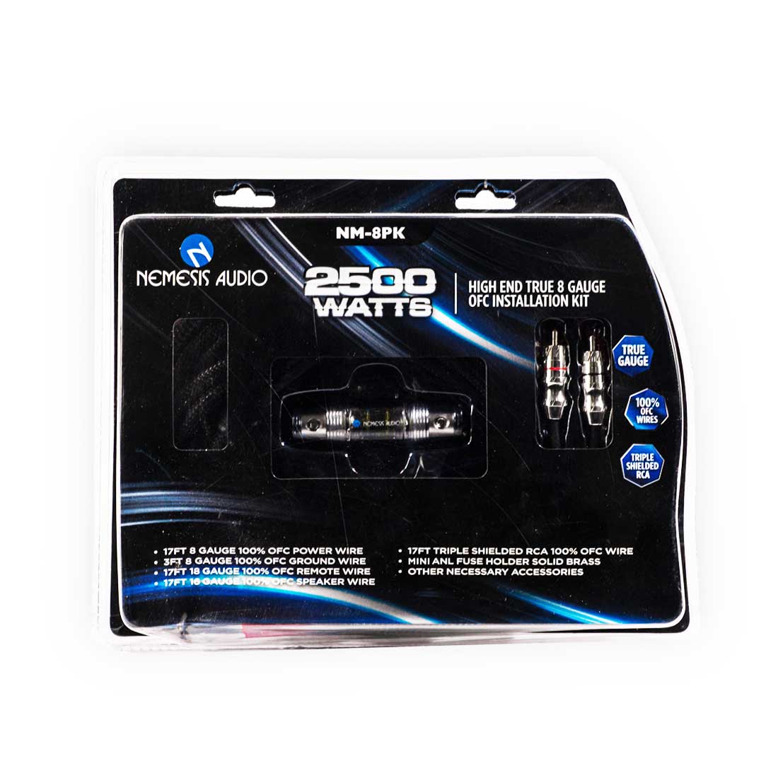 Nemesis Audio NM-8PK 2500W High End True 8 Gauge OFC Car Audio