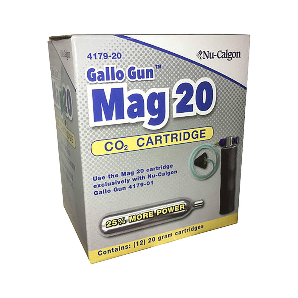 Nu-Calgon 4179-20 Gallo Gun CO2 Mag Cartridges 20g 12 Pack HVAC