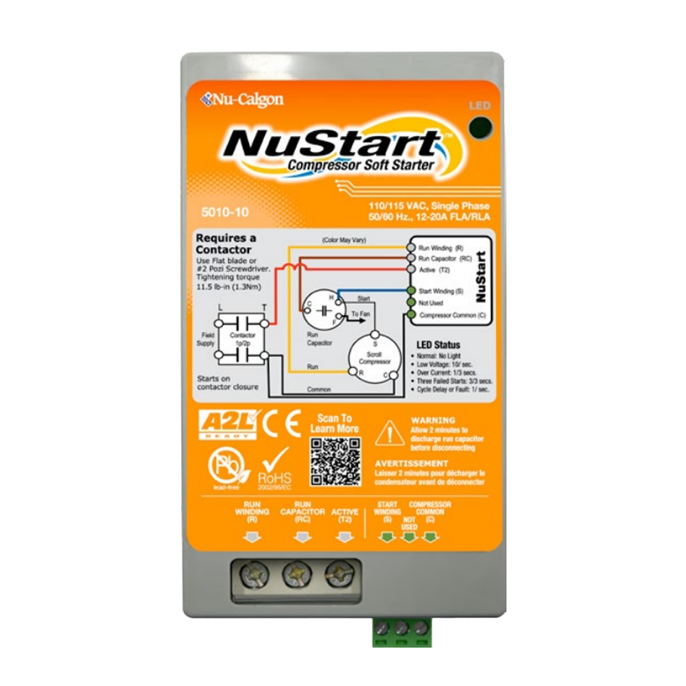 Nu-Calgon 5010-10 NuStart Soft Start Compressor Starter 115V 12-20A HVAC