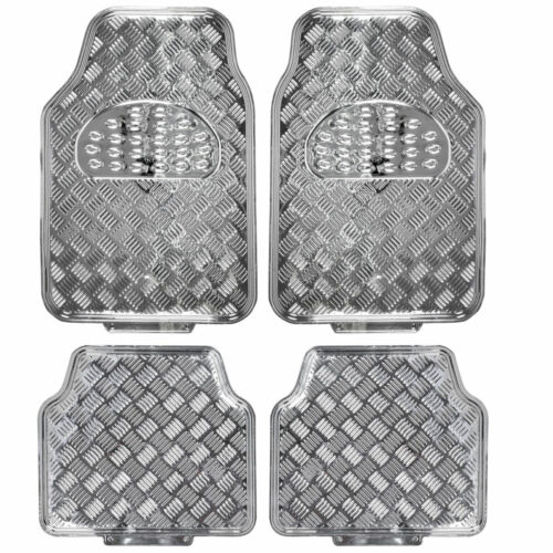 Full Metal Design Car Floor Mats Heavy Duty Metallic 4 pc Front