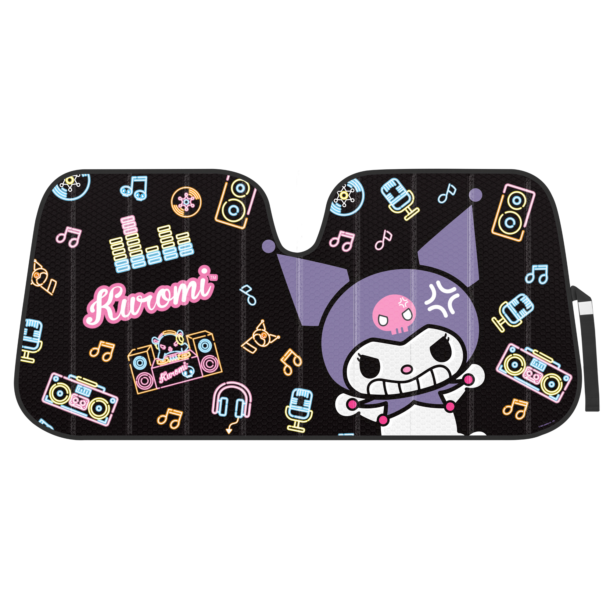 Official Sanrio Kuromi Neon Party Windshield Sunshade (58x28