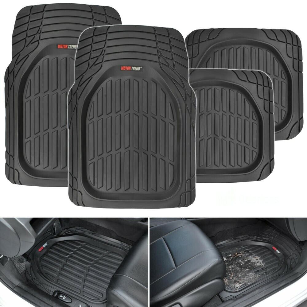 Motor Trend All Weather Heavy Duty Rubber Car Floor Mats 3pc Accessories Black E - Foto 6