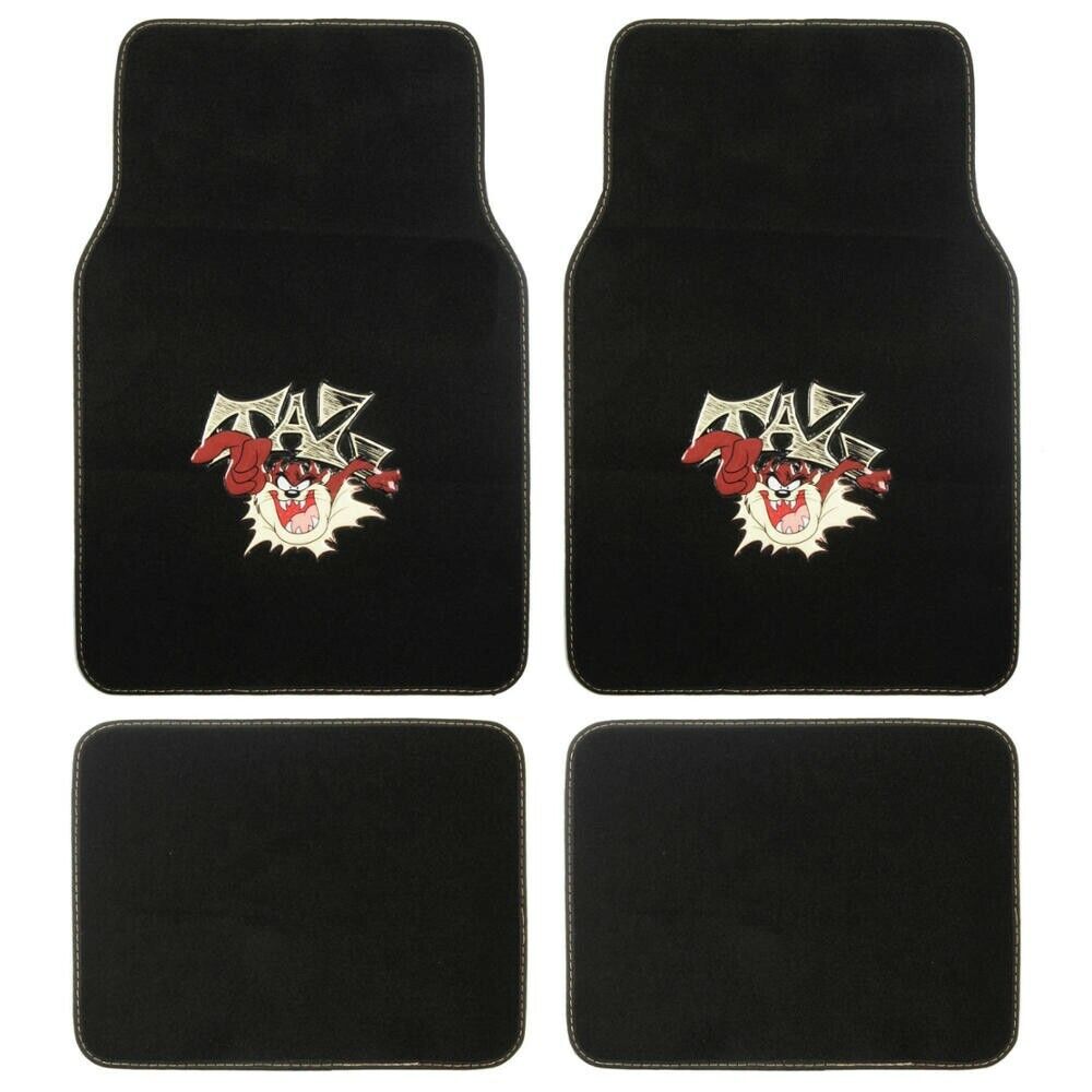 Taz-Mania Car Floor Mats 4 Piece Tasmanian Devil Full Set - Carpet