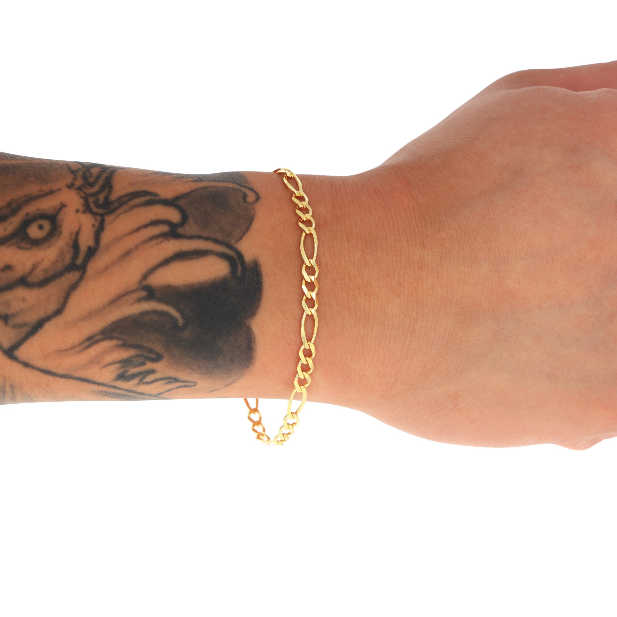 10K Yellow Gold Solid 2.75mm- 9.5mm Figaro Link Chain Bracelet