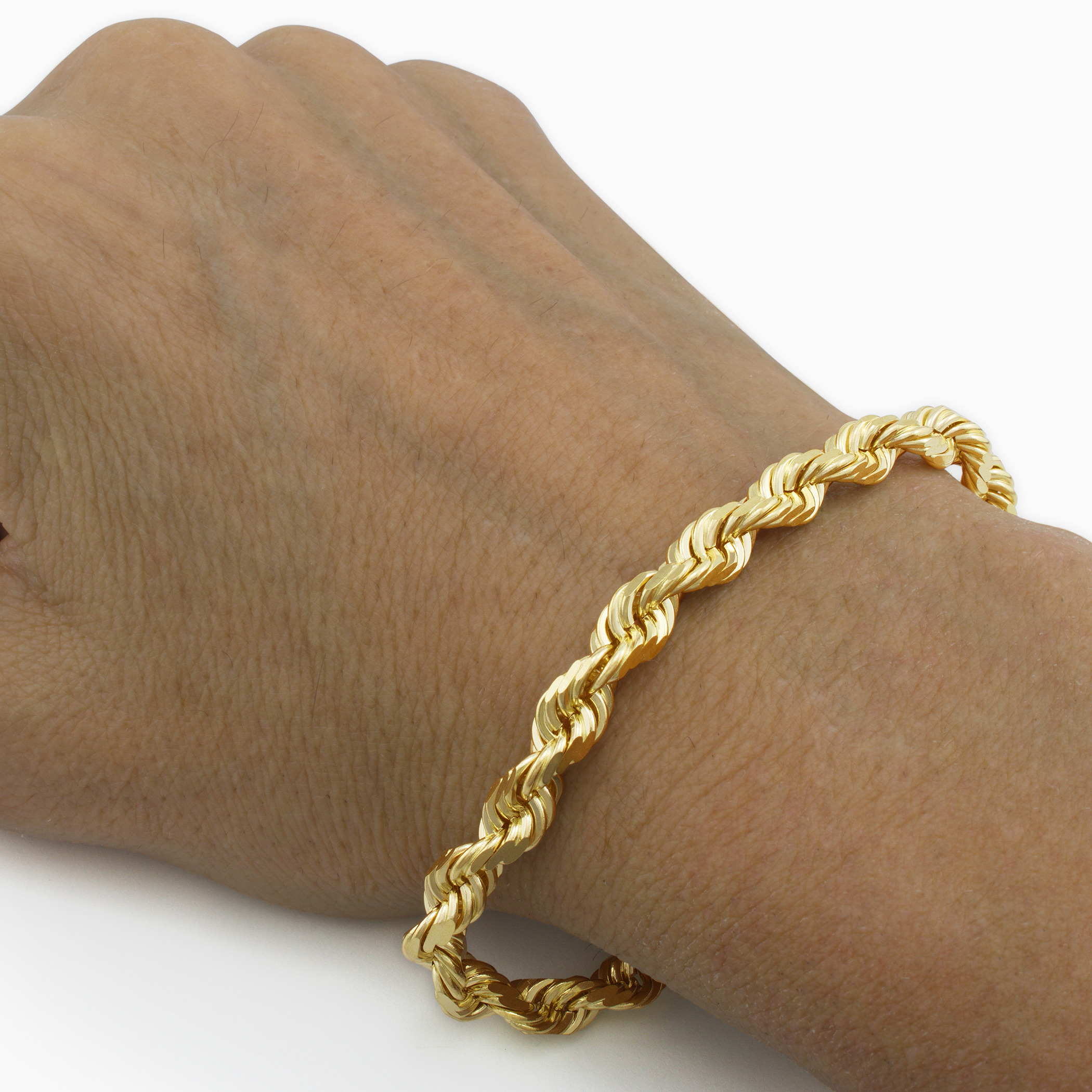 Mens 10k gold rope bracelet Clearance