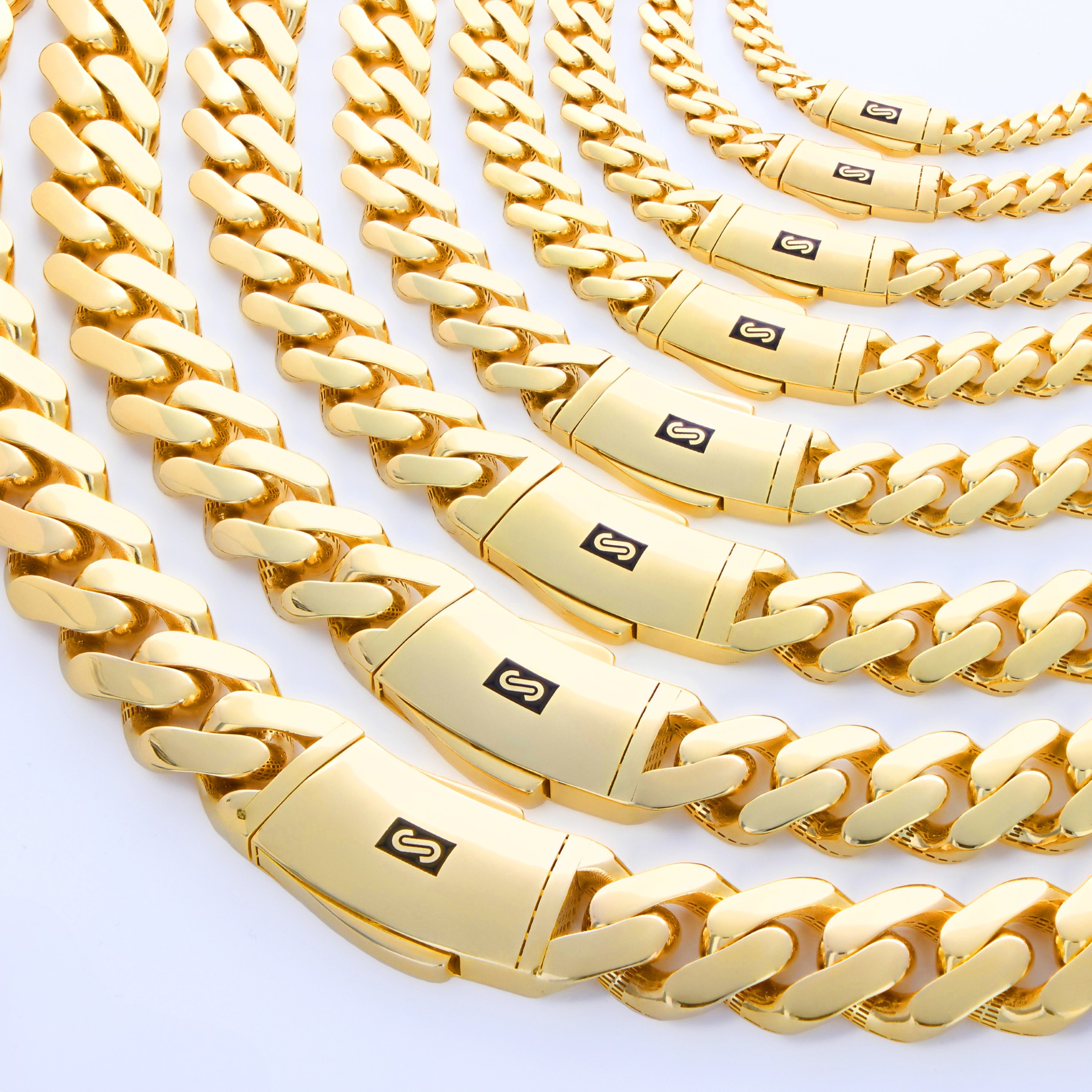 cuban link monaco chain classic 14k