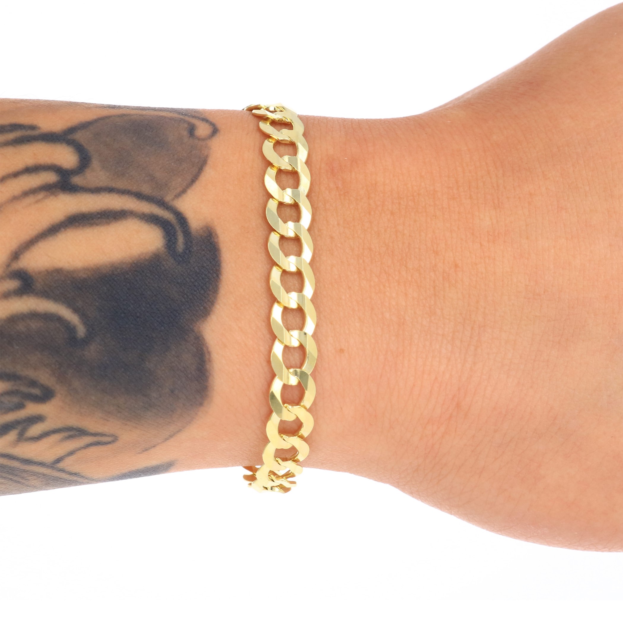 Sold 10K Gold Man Cuban Curb Bracelet. Gents 10K Sold Yellow - Etsy