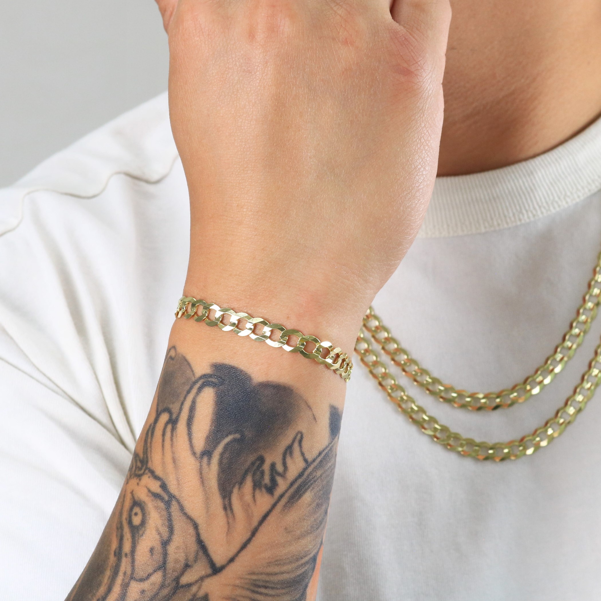 Echt Gold 18 Karat,22 Karat Gelbgold Zacken Kubanisch Link Kette Herren