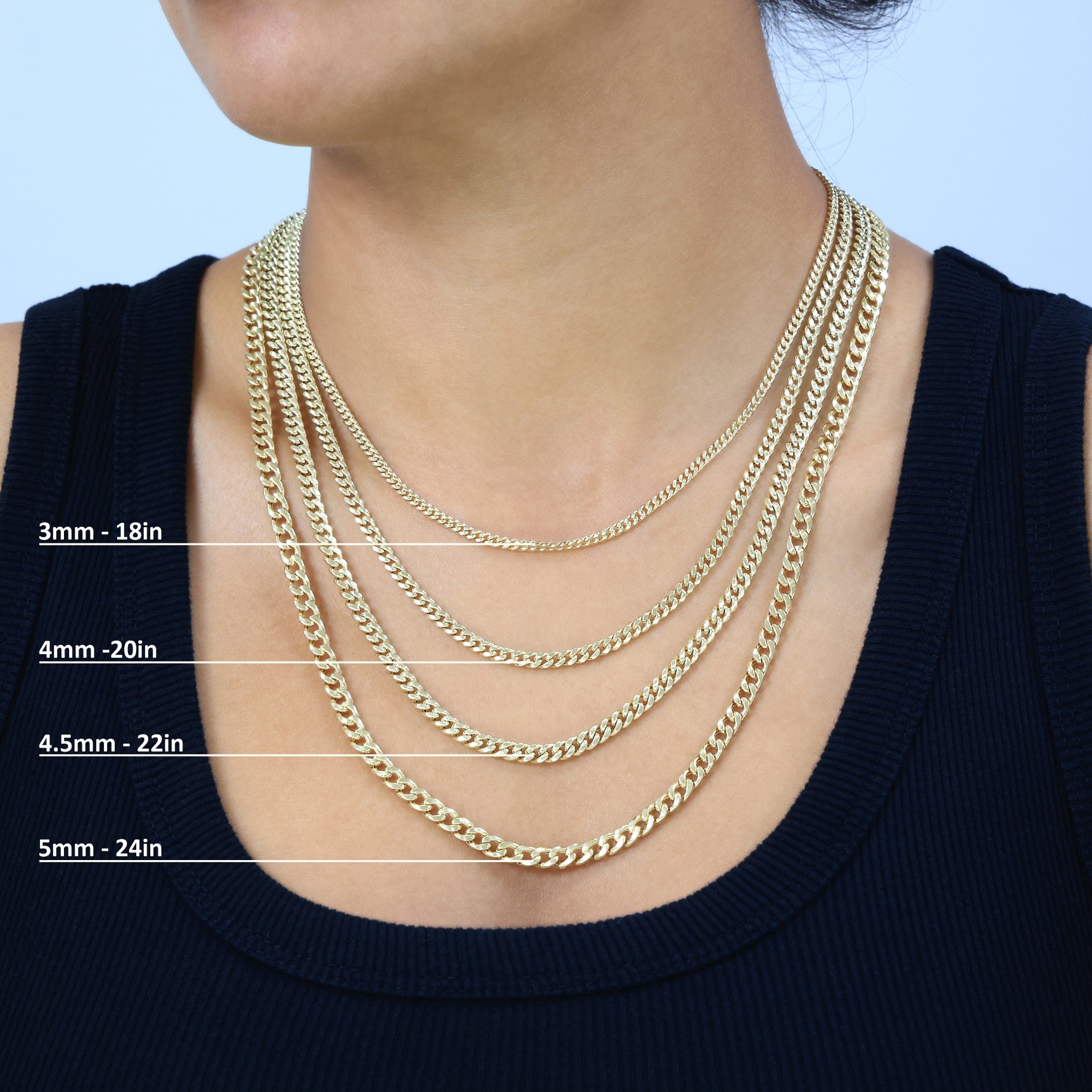 10K Yellow Gold 3mm- 13mm Miami Cuban Link Chain Necklace Mens