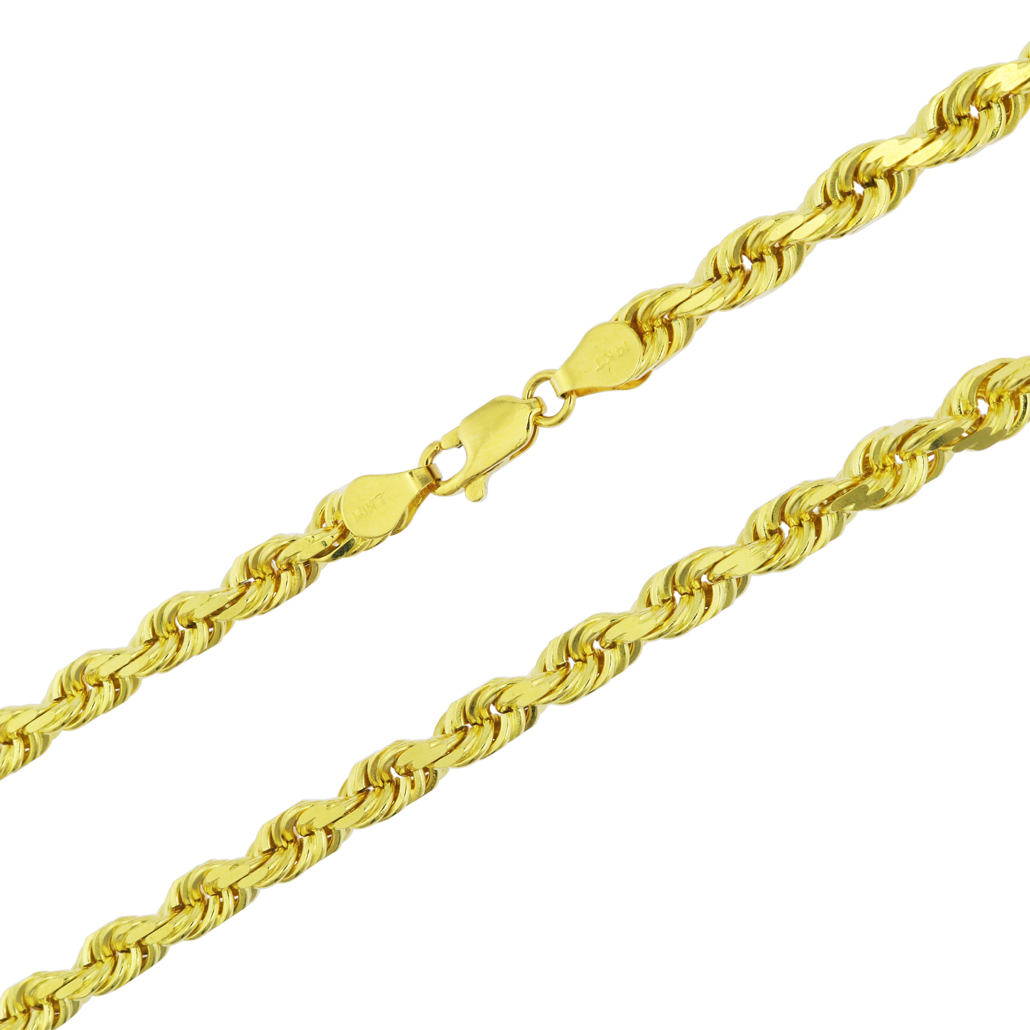 Mens 14k solid gold rope chains Clearance