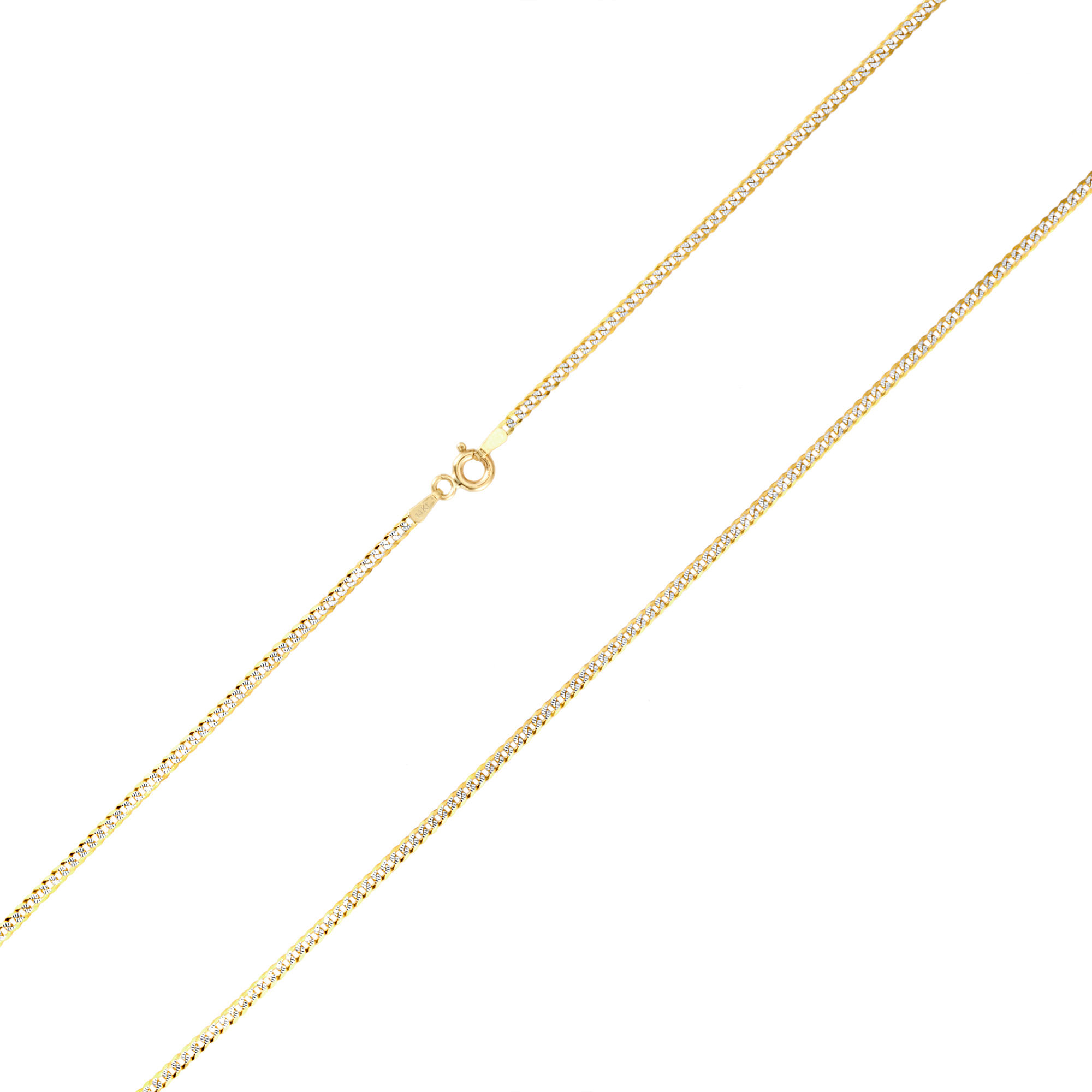 【T】14K gold 2mm 20\" Cuban Chain CUBAN LINK CHAIN 14K SOLID GOLD 2MM - 9.5MM WOMEN