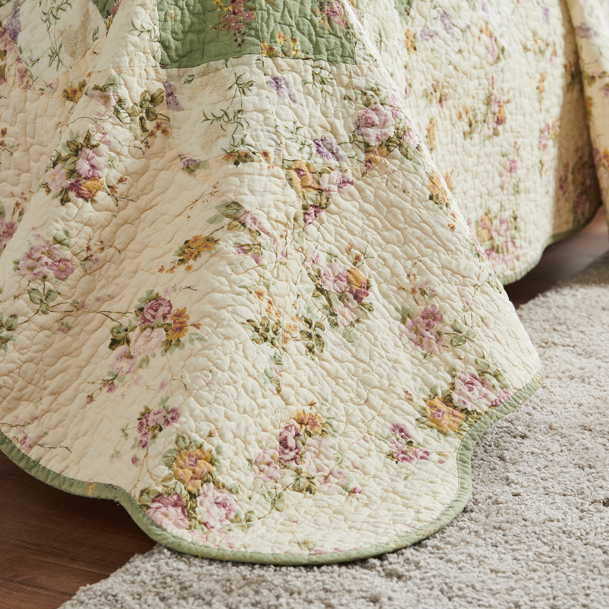 Greenland Home Fashion Bliss Quilt And Pillow Sham Set - Ivory