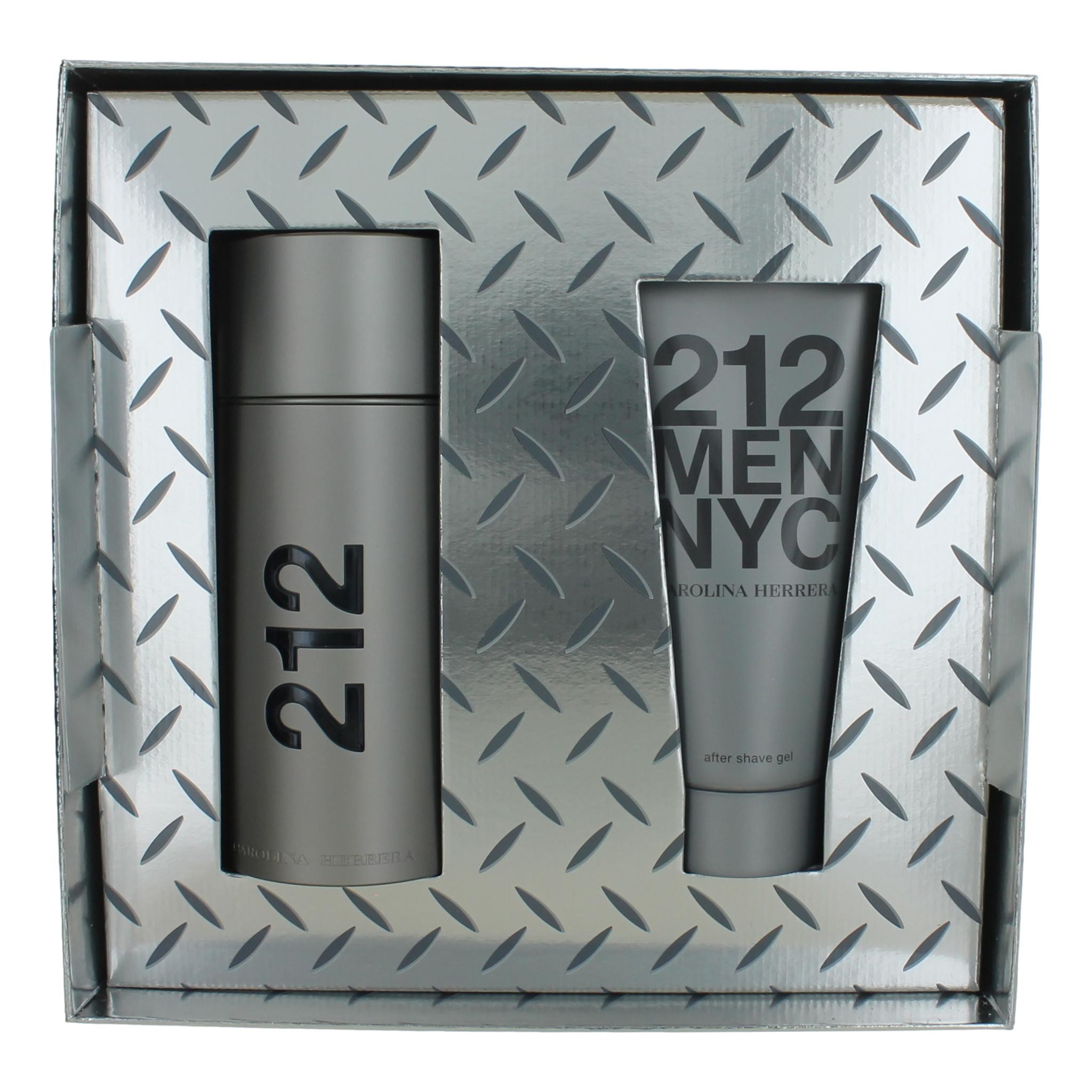 212 By Carolina Herrera, 2 Piece Gift Set For Men 3.4oz EDT Spray Aftershave