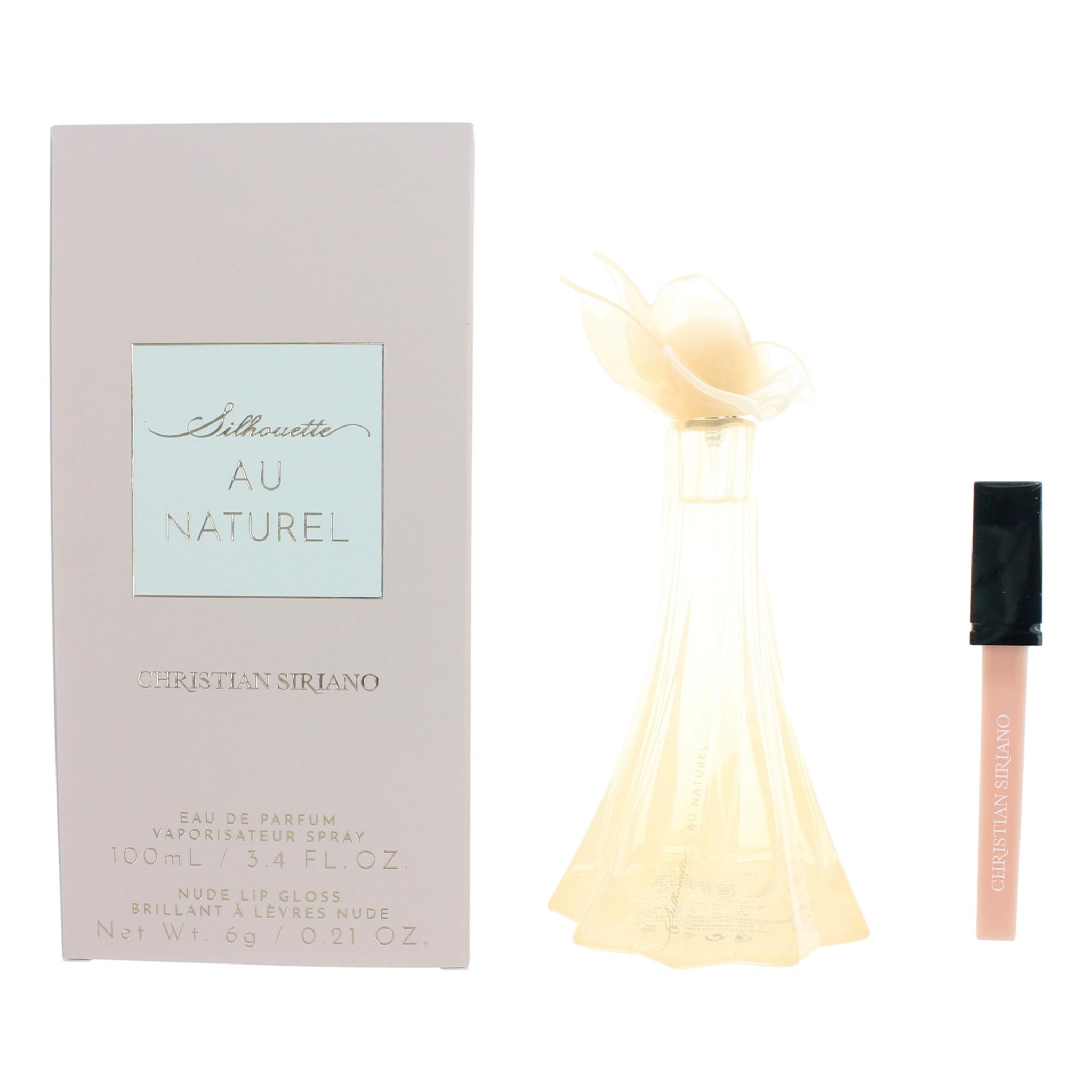 Silhouette Au Naturel By Christian Siriano, 3.4oz Edp Spray Women With Lip Gloss