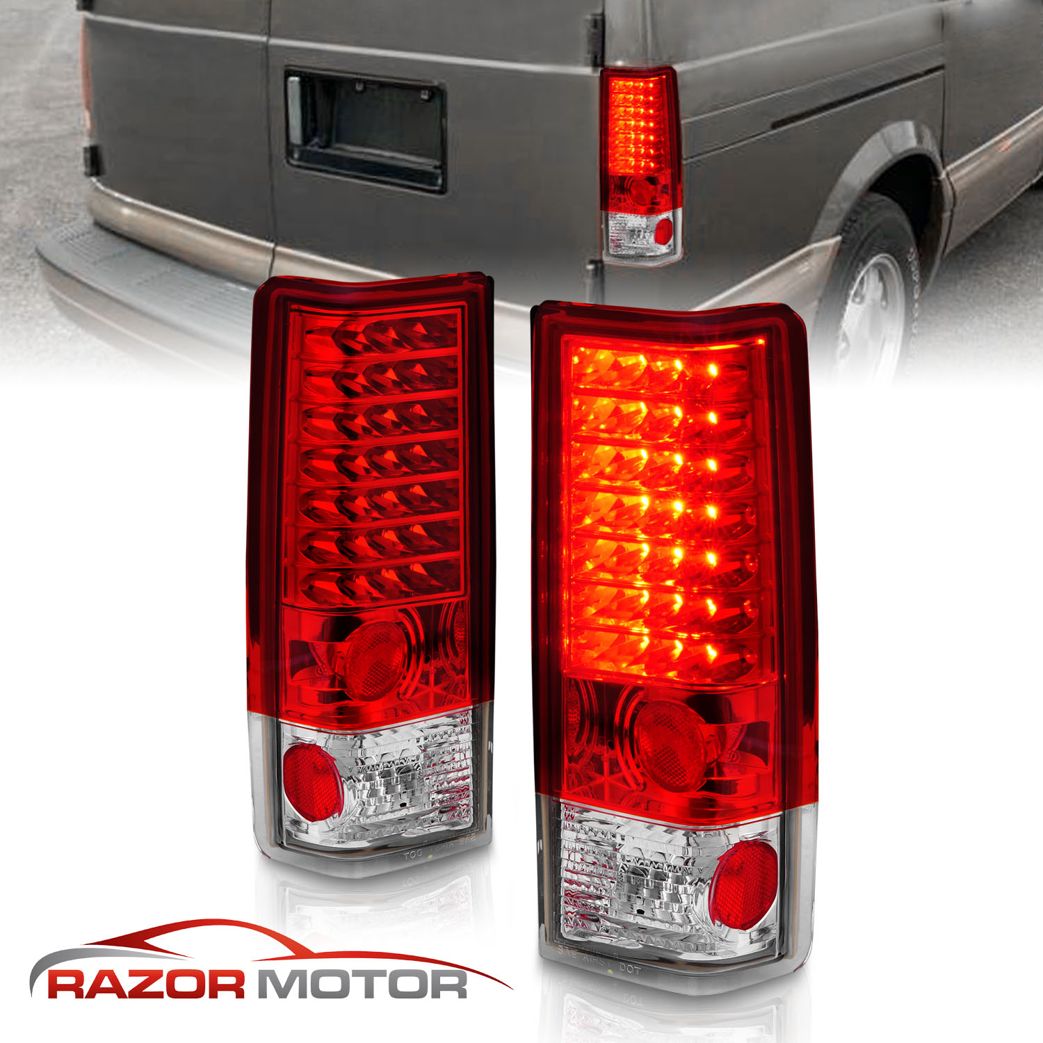 シボレーアストロLEDテール 1985-2005 For Chevy/Chevrolet Astro Van GMC Safari LED Chrome